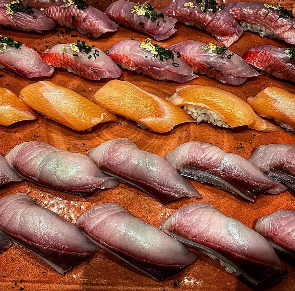 Omakase nigiri spread